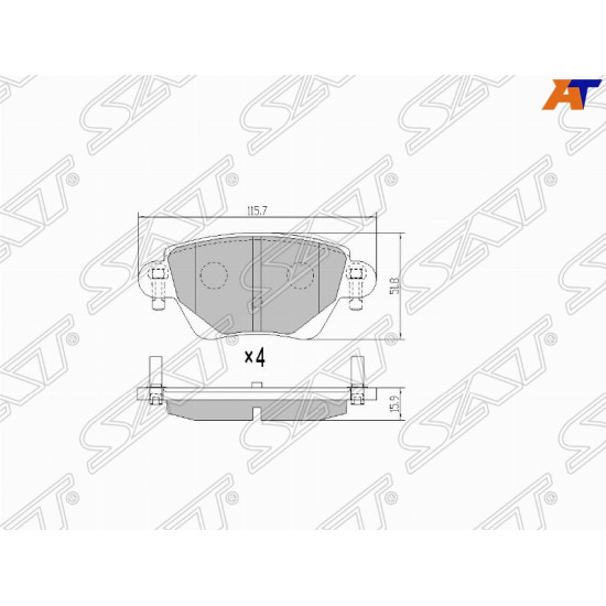 Колодки тормозные зад FORD MONDEO 00-07 SAT