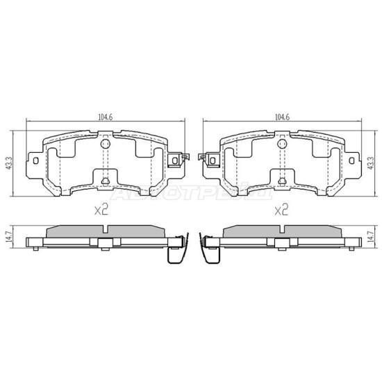 Колодки тормозные зад MAZDA CX5 11- SAT