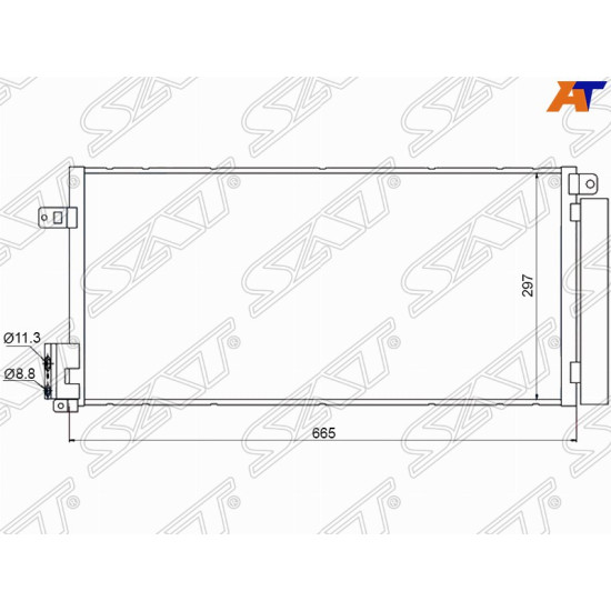 Радиатор кондиционера FIAT BRAVO 1.4/1.4T/1.6TD/1.9TD 07- / GRANDE PUNTO 1.3TD/1.6TD/1.9TD 05- / OPE SAT